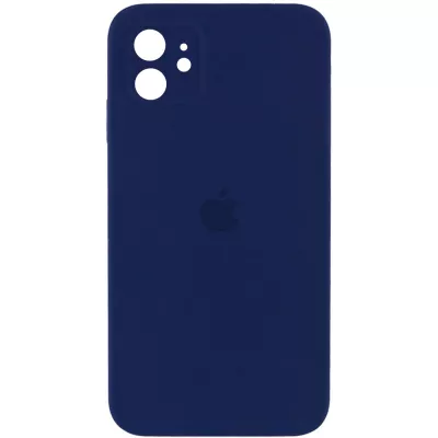 Чохол Silicone Case Square Full Camera Protective (AA) для Apple iPhone 11 (6.1") Темно-синій / Midnight blue