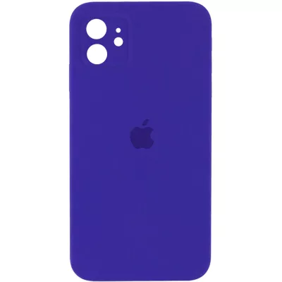 Чохол Silicone Case Square Full Camera Protective (AA) для Apple iPhone 11 (6.1") Фіолетовий / Ultra Violet