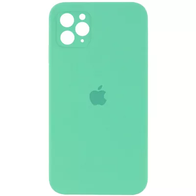 Чохол Silicone Case Square Full Camera Protective (AA) для Apple iPhone 11 Pro Max (6.5") Зелений / Spearmint