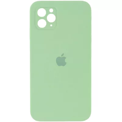 Чохол Silicone Case Square Full Camera Protective (AA) для Apple iPhone 11 Pro Max (6.5") М'ятний / Mint