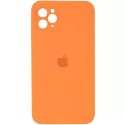 Чохол Silicone Case Square Full Camera Protective (AA) для Apple iPhone 11 Pro Max (6.5") Помаранчевий / Papaya