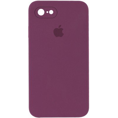 Чохол Silicone Case Square Full Camera Protective (AA) для Apple iPhone 6/6s (4.7") Бордовий / Maroon
