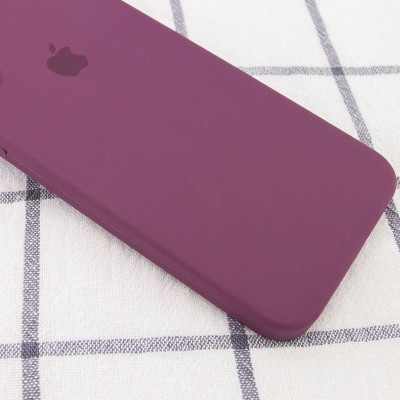Чохол Silicone Case Square Full Camera Protective (AA) для Apple iPhone 6/6s (4.7") Бордовий / Maroon