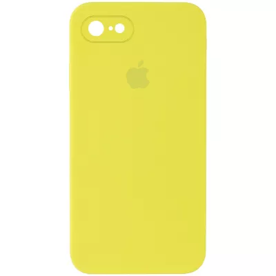 Чохол Silicone Case Square Full Camera Protective (AA) для Apple iPhone 6/6s (4.7") Жовтий / Bright Yellow