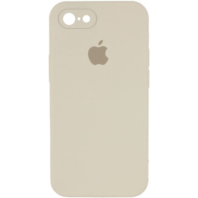 Чохол Silicone Case Square Full Camera Protective (AA) для Apple iPhone 7 / 8 / SE (2020) (4.7") Бежевий / Antigue White