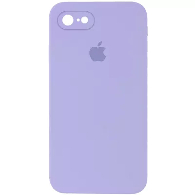 Чохол Silicone Case Square Full Camera Protective (AA) для Apple iPhone 7 / 8 / SE (2020) (4.7") Бузковий / Dasheen