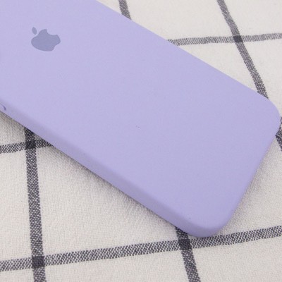 Чохол Silicone Case Square Full Camera Protective (AA) для Apple iPhone 7 / 8 / SE (2020) (4.7") Бузковий / Dasheen