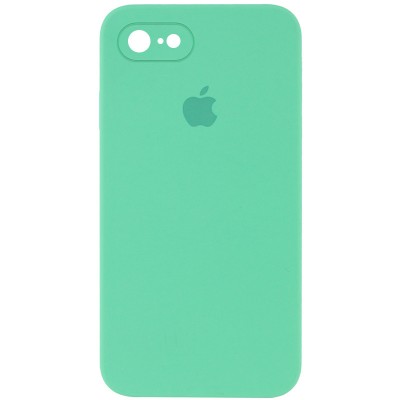 Чохол Silicone Case Square Full Camera Protective (AA) для Apple iPhone 7 / 8 / SE (2020) (4.7") Зелений / Spearmint