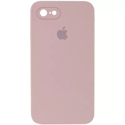 Чохол Silicone Case Square Full Camera Protective (AA) для Apple iPhone 7 / 8 / SE (2020) (4.7") Рожевий / Pink Sand