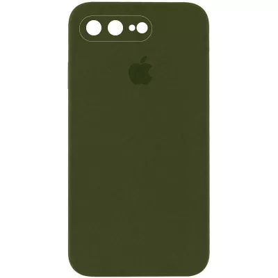Чохол Silicone Case Square Full Camera Protective (AA) для Apple iPhone 7 plus / 8 plus (5.5") Зелений / Dark Olive
