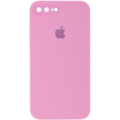 Чохол Silicone Case Square Full Camera Protective (AA) для Apple iPhone 7 plus / 8 plus (5.5") Рожевий / Light pink