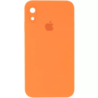 Чохол Silicone Case Square Full Camera Protective (AA) для Apple iPhone XR (6.1") Помаранчевий / Papaya