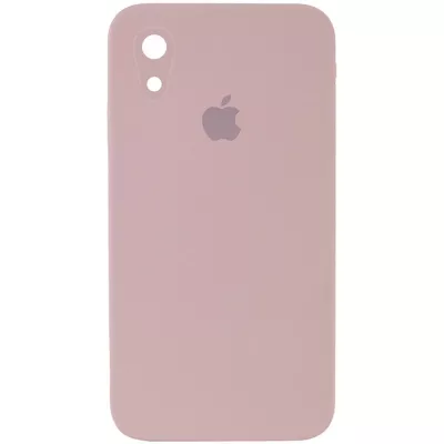 Чохол Silicone Case Square Full Camera Protective (AA) для Apple iPhone XR (6.1") Рожевий / Pink Sand