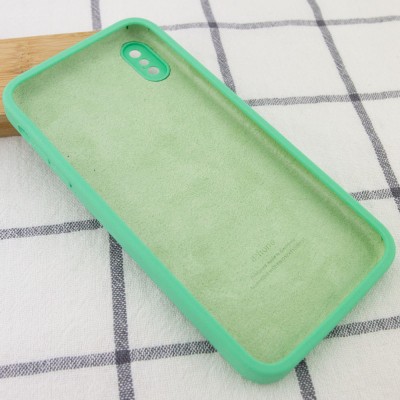 Чохол Silicone Case Square Full Camera Protective (AA) для Apple iPhone XS / X (5.8") Зелений / Spearmint