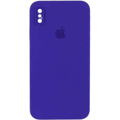 Чохол Silicone Case Square Full Camera Protective (AA) для Apple iPhone XS / X (5.8") Фіолетовий / Ultra Violet Чохол Silicone Case Square Full Camera Protective (AA) для Apple iPhone XS / X (5.8") Фіолетовий / Ultra Violet