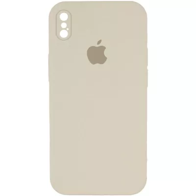Чохол Silicone Case Square Full Camera Protective (AA) для Apple iPhone XS Max (6.5") Бежевий / Antigue White
