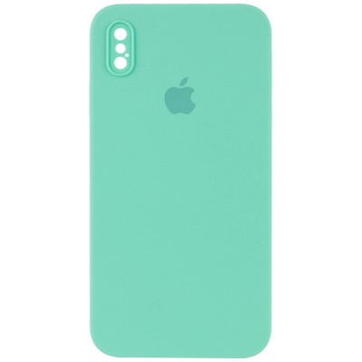 Чохол Silicone Case Square Full Camera Protective (AA) для Apple iPhone XS Max (6.5") Бірюзовий / Turquoise