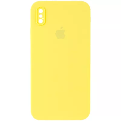 Чохол Silicone Case Square Full Camera Protective (AA) для Apple iPhone XS Max (6.5") Жовтий / Yellow