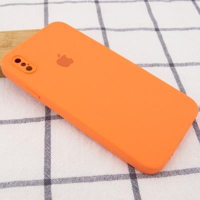 Чохол Silicone Case Square Full Camera Protective (AA) для Apple iPhone XS Max (6.5") Помаранчевий / Papaya Чохол Silicone Case Square Full Camera Protective (AA) для Apple iPhone XS Max (6.5") Помаранчевий / Papaya