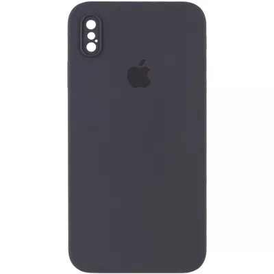 Чохол Silicone Case Square Full Camera Protective (AA) для Apple iPhone XS Max (6.5") Сірий / Dark Gray