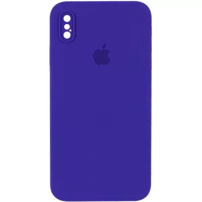 Чохол Silicone Case Square Full Camera Protective (AA) для Apple iPhone XS Max (6.5") Фіолетовий / Ultra Violet