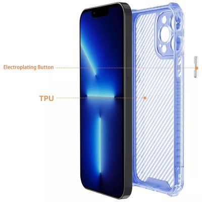 Чохол TPU Ease Carbon color series для Apple iPhone 13 Pro Max (6.7") Синій / Прозорий