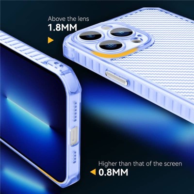 Чохол TPU Ease Carbon color series для Apple iPhone 13 Pro Max (6.7") Синій / Прозорий