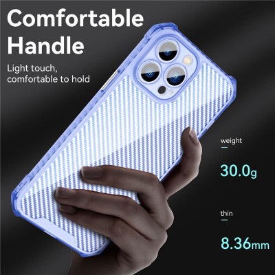 Чохол TPU Ease Carbon color series для Apple iPhone 13 Pro Max (6.7") Синій / Прозорий