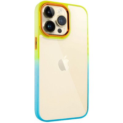 Чохол TPU+PC Fresh sip series для Apple iPhone 13 Pro (6.1") Бірюзовий / Помаранчевий