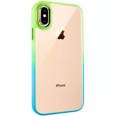 Чохол TPU+PC Fresh sip series для Apple iPhone XS Max (6.5") Бірюзовий / Лимонний