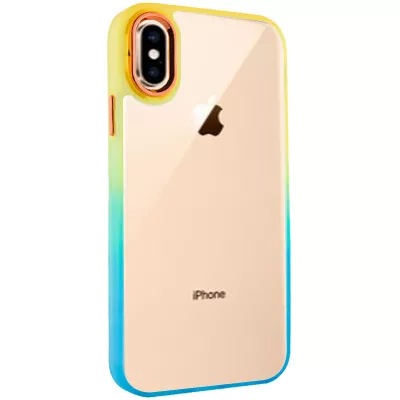 Чохол TPU+PC Fresh sip series для Apple iPhone XS Max (6.5") Бірюзовий / Помаранчевий