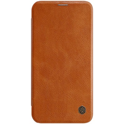Шкіряний чохол (книжка) Nillkin Qin Series для Apple iPhone 12 Pro Max (6.7") Коричневий
