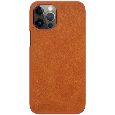 Шкіряний чохол (книжка) Nillkin Qin Series для Apple iPhone 12 Pro Max (6.7") Коричневий