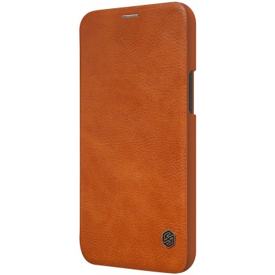 Шкіряний чохол (книжка) Nillkin Qin Series для Apple iPhone 12 Pro Max (6.7") Коричневий