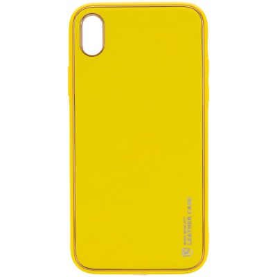 Шкіряний чохол Xshield для Apple iPhone X / XS (5.8") Жовтий / Yellow