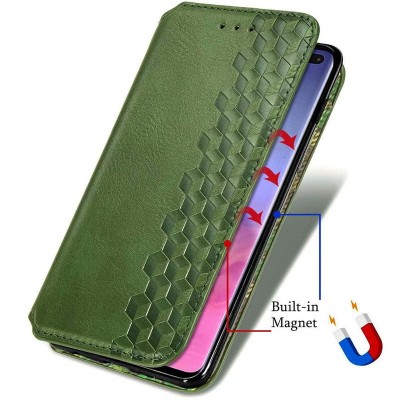 Шкіряний чохол книжка GETMAN Cubic (PU) для Samsung Galaxy S20 FE Зелений