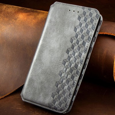 Шкіряний чохол книжка GETMAN Cubic (PU) для Xiaomi Redmi 9A Сірий