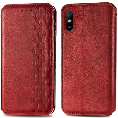Шкіряний чохол книжка GETMAN Cubic (PU) для Xiaomi Redmi 9A Червоний Шкіряний чохол книжка GETMAN Cubic (PU) для Xiaomi Redmi 9A Червоний