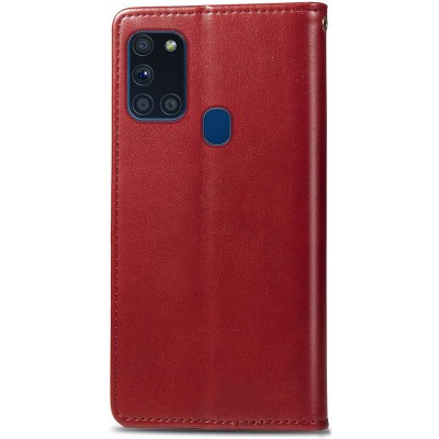 Шкіряний чохол книжка GETMAN Gallant (PU) для Samsung Galaxy A21s Червоний
