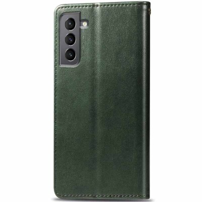 Шкіряний чохол книжка GETMAN Gallant (PU) для Samsung Galaxy S21 FE Зелений