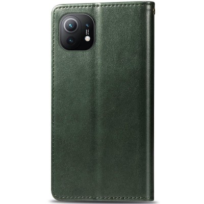 Шкіряний чохол книжка GETMAN Gallant (PU) для Xiaomi Mi 11 Зелений