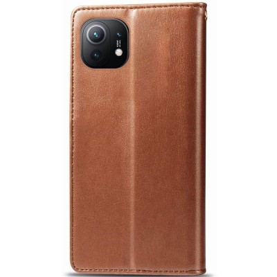 Шкіряний чохол книжка GETMAN Gallant (PU) для Xiaomi Mi 11 Коричневий