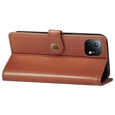 Шкіряний чохол книжка GETMAN Gallant (PU) для Xiaomi Mi 11 Коричневий