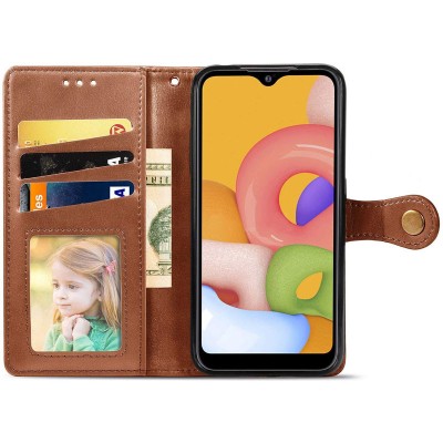 Шкіряний чохол книжка GETMAN Gallant (PU) для Xiaomi Redmi 9 Коричневий