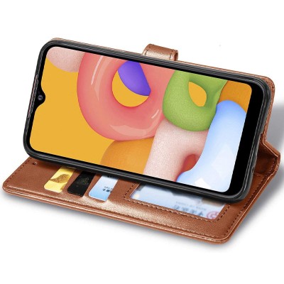 Шкіряний чохол книжка GETMAN Gallant (PU) для Xiaomi Redmi 9 Коричневий