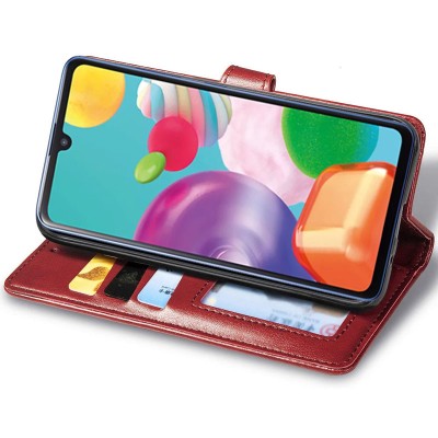 Шкіряний чохол книжка GETMAN Gallant (PU) для Xiaomi Redmi 9 Червоний