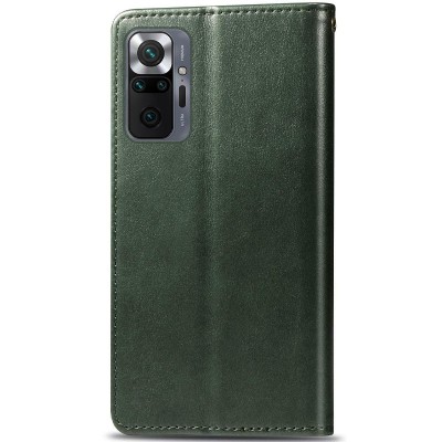 Шкіряний чохол книжка GETMAN Gallant (PU) для Xiaomi Redmi Note 10 Pro / 10 Pro Max Зелений
