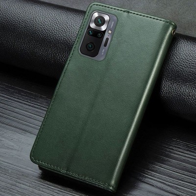 Шкіряний чохол книжка GETMAN Gallant (PU) для Xiaomi Redmi Note 10 Pro / 10 Pro Max Зелений