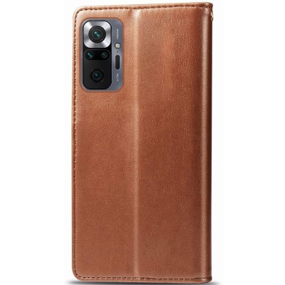 Шкіряний чохол книжка GETMAN Gallant (PU) для Xiaomi Redmi Note 10 Pro / 10 Pro Max Коричневий