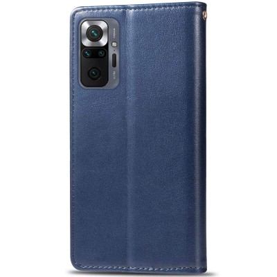 Шкіряний чохол книжка GETMAN Gallant (PU) для Xiaomi Redmi Note 10 Pro / 10 Pro Max Синій